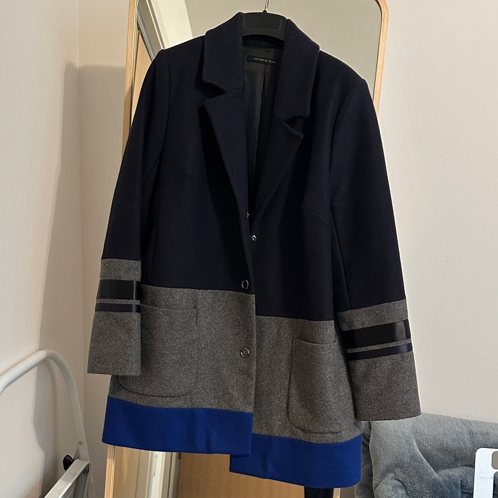 Mother of Pearl Colorblocked Coat
